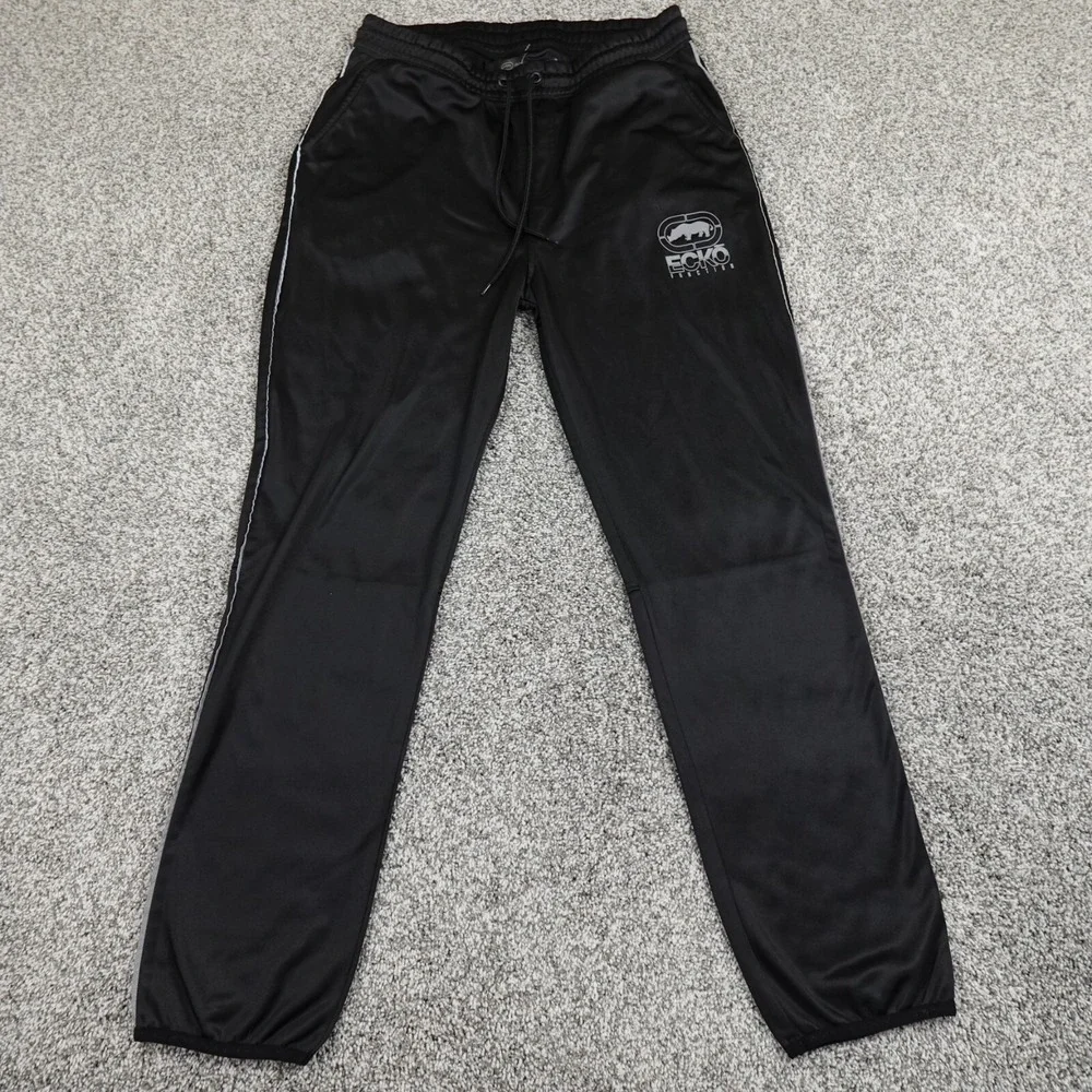 Ecko Unltd‎ Pants Mens Large Black Jogger Drawstring Sweatpants Skate Grunge Y2K